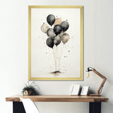 Minimalist Depiction Of Balloons - Hot Air Balloon Canvas Wall Art