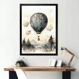 Minimalist Depiction Of A Hot Air Balloons Sky Magic - Hot Air Balloon Canvas Wall Art
