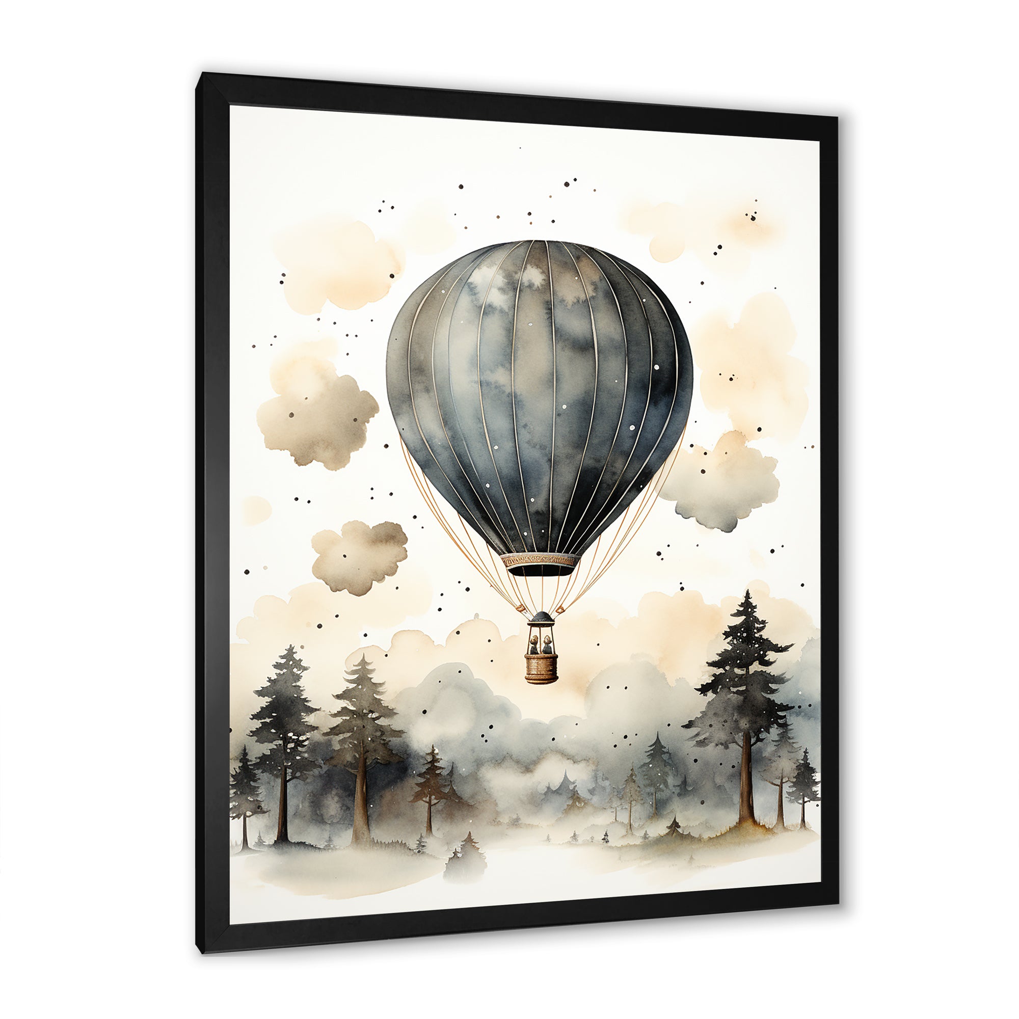 Minimalist Depiction Of A Hot Air Balloons Sky Magic - Hot Air Balloon Canvas Wall Art
