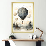 Minimalist Depiction Of A Hot Air Balloons Sky Magic - Hot Air Balloon Canvas Wall Art