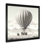 Monochromatic Hot Air Balloon Take Off - Hot Air Balloon Canvas Wall Art
