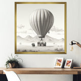 Monochromatic Hot Air Balloon Take Off - Hot Air Balloon Canvas Wall Art
