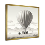 Monochromatic Hot Air Balloon Take Off - Hot Air Balloon Canvas Wall Art