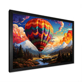 Pop Art Hot Air Balloons Aerial Views - Hot Air Balloon Canvas Wall Art