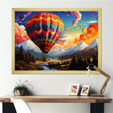 Pop Art Hot Air Balloons Aerial Views - Hot Air Balloon Canvas Wall Art
