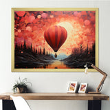 Coral Hot Air Balloons Take Flight - Hot Air Balloon Canvas Wall Art
