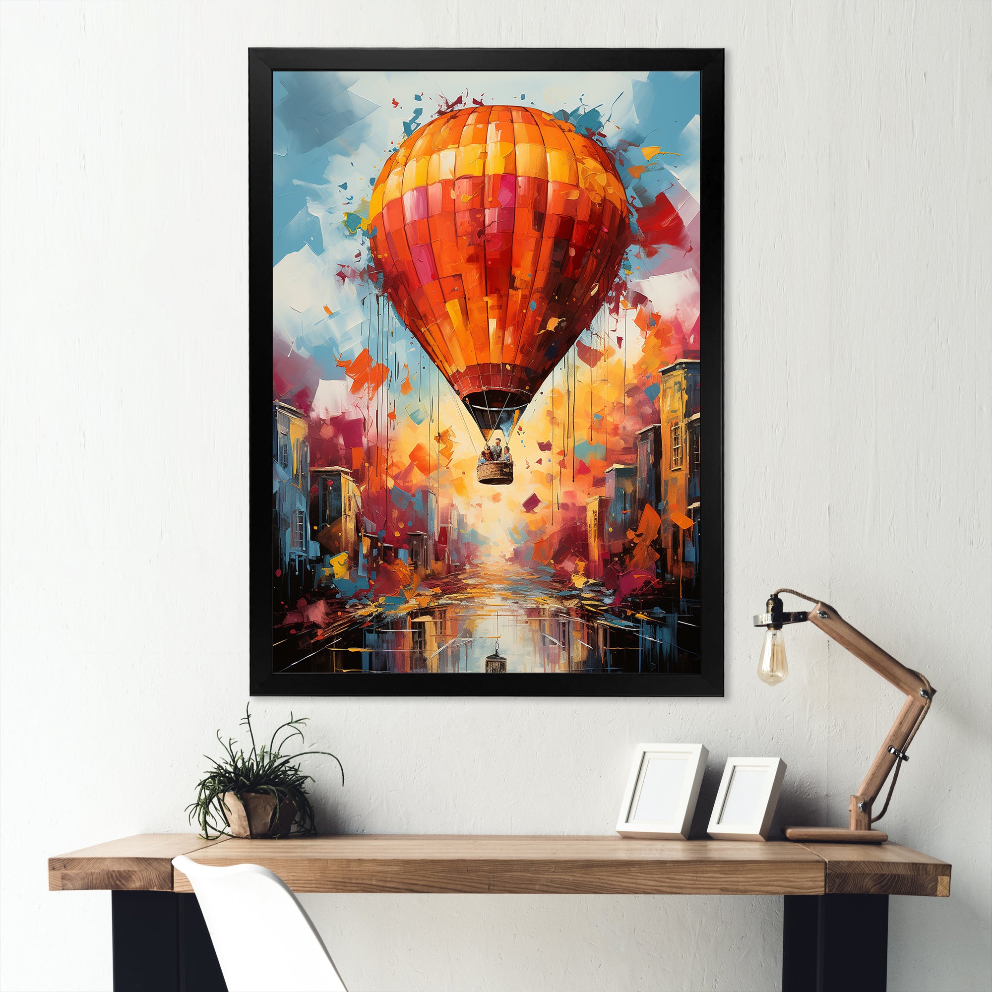 Street Art Hot Air Balloon Bliss - Hot Air Balloon Canvas Wall Art