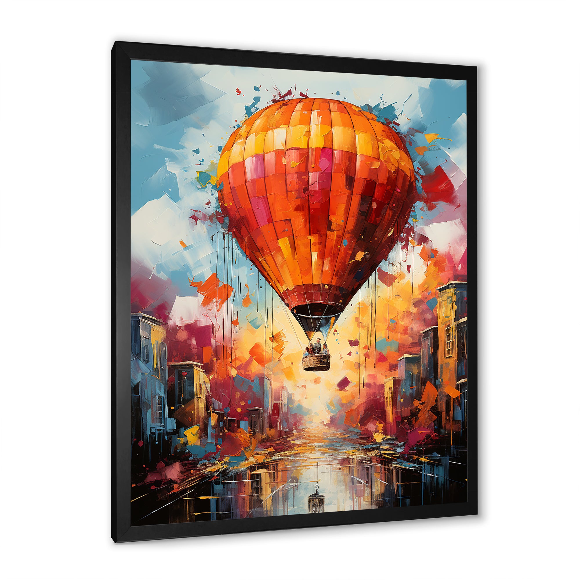 Street Art Hot Air Balloon Bliss - Hot Air Balloon Canvas Wall Art