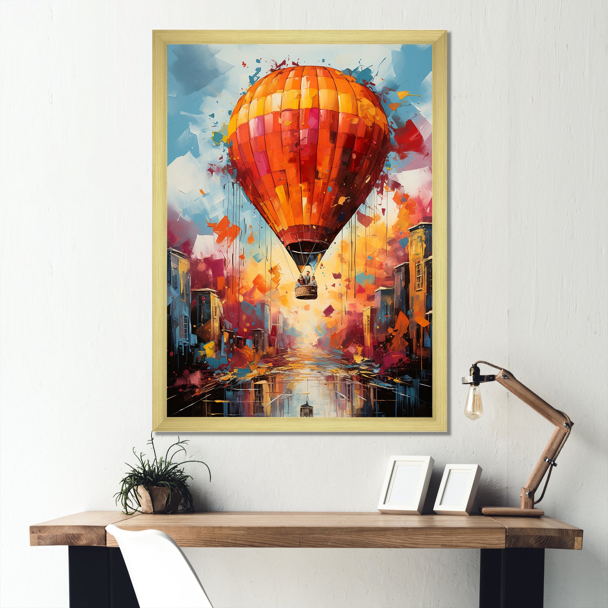 Street Art Hot Air Balloon Bliss - Hot Air Balloon Canvas Wall Art