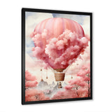 Pink Whimsical Balloon Magic - Hot Air Balloon Canvas Wall Art