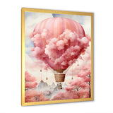 Pink Whimsical Balloon Magic - Hot Air Balloon Canvas Wall Art