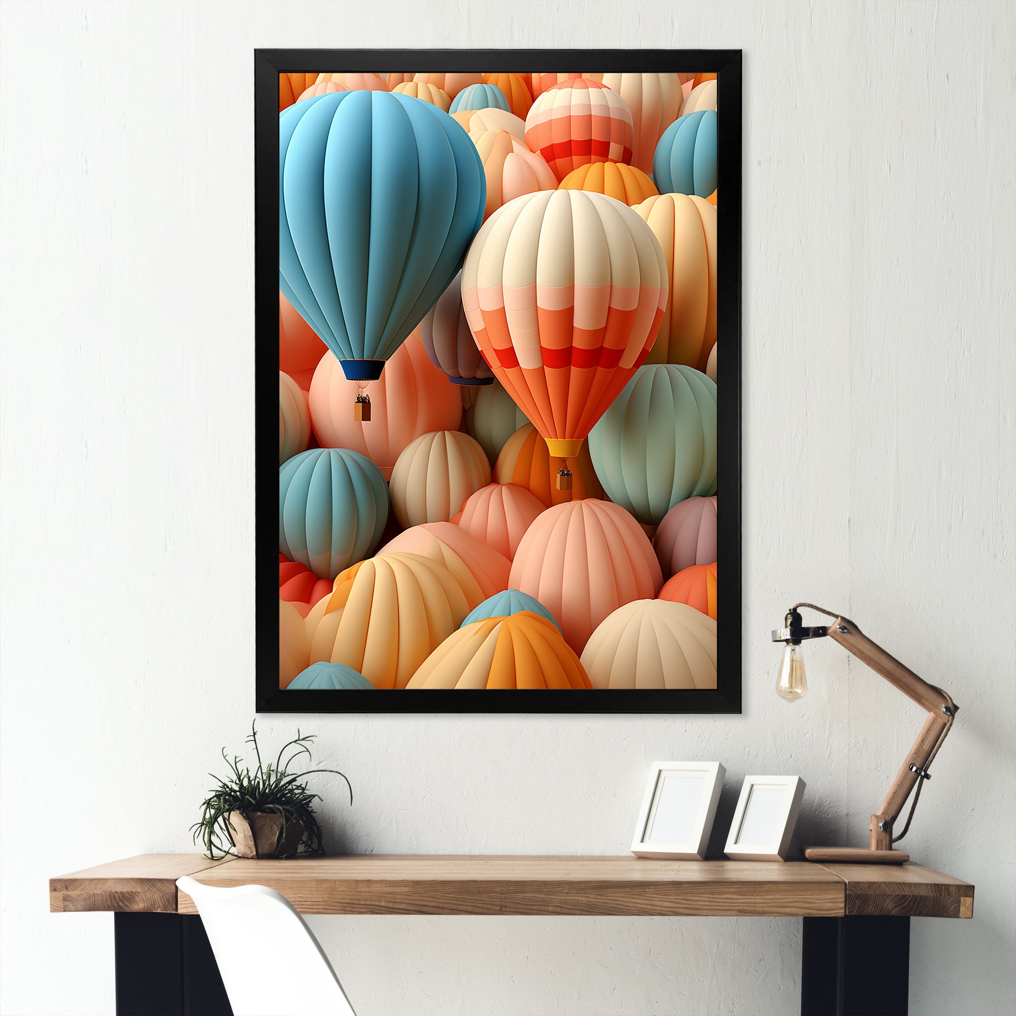 Abstract Colorful Balloon Harmony - Hot Air Balloon Canvas Wall Art