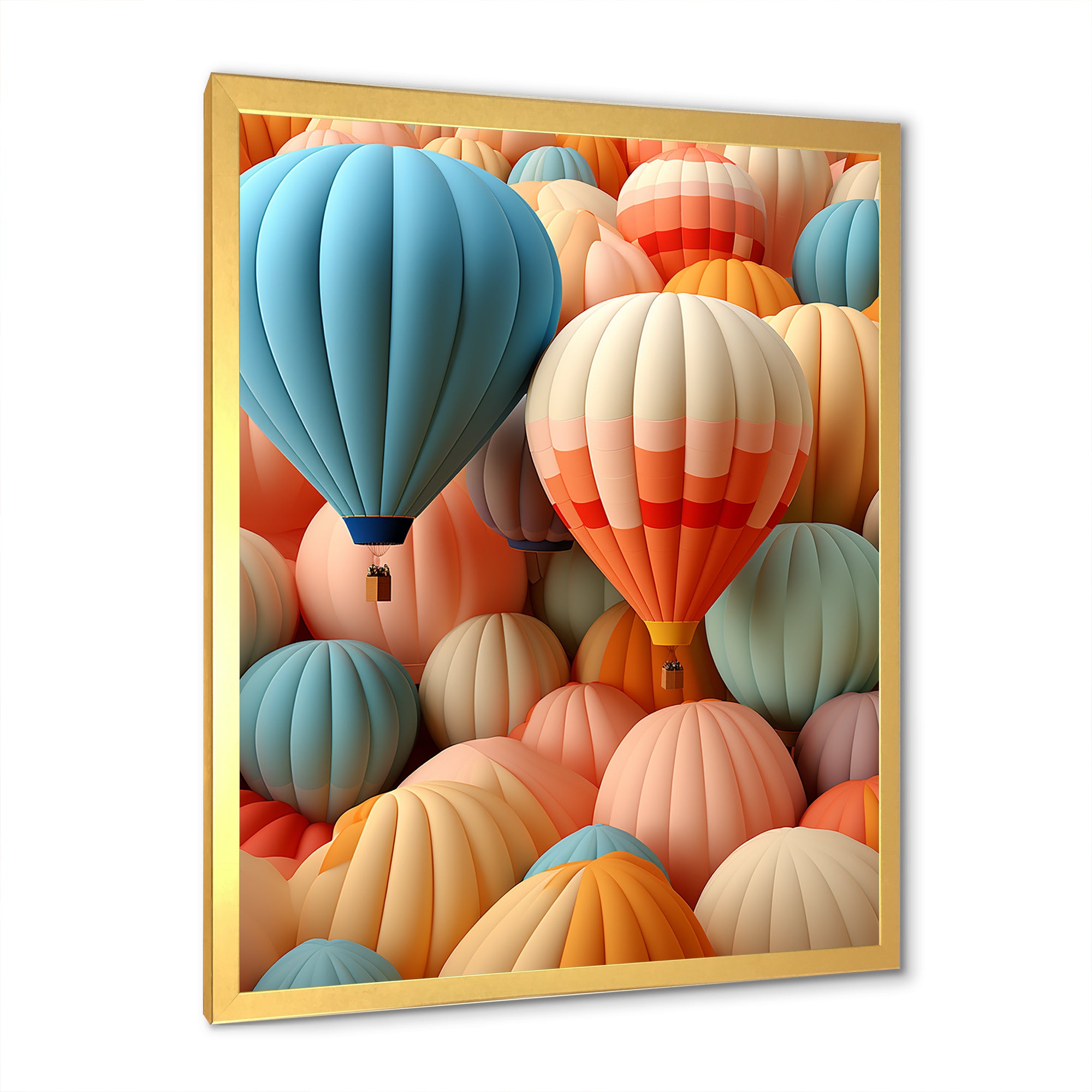 Abstract Colorful Balloon Harmony - Hot Air Balloon Canvas Wall Art