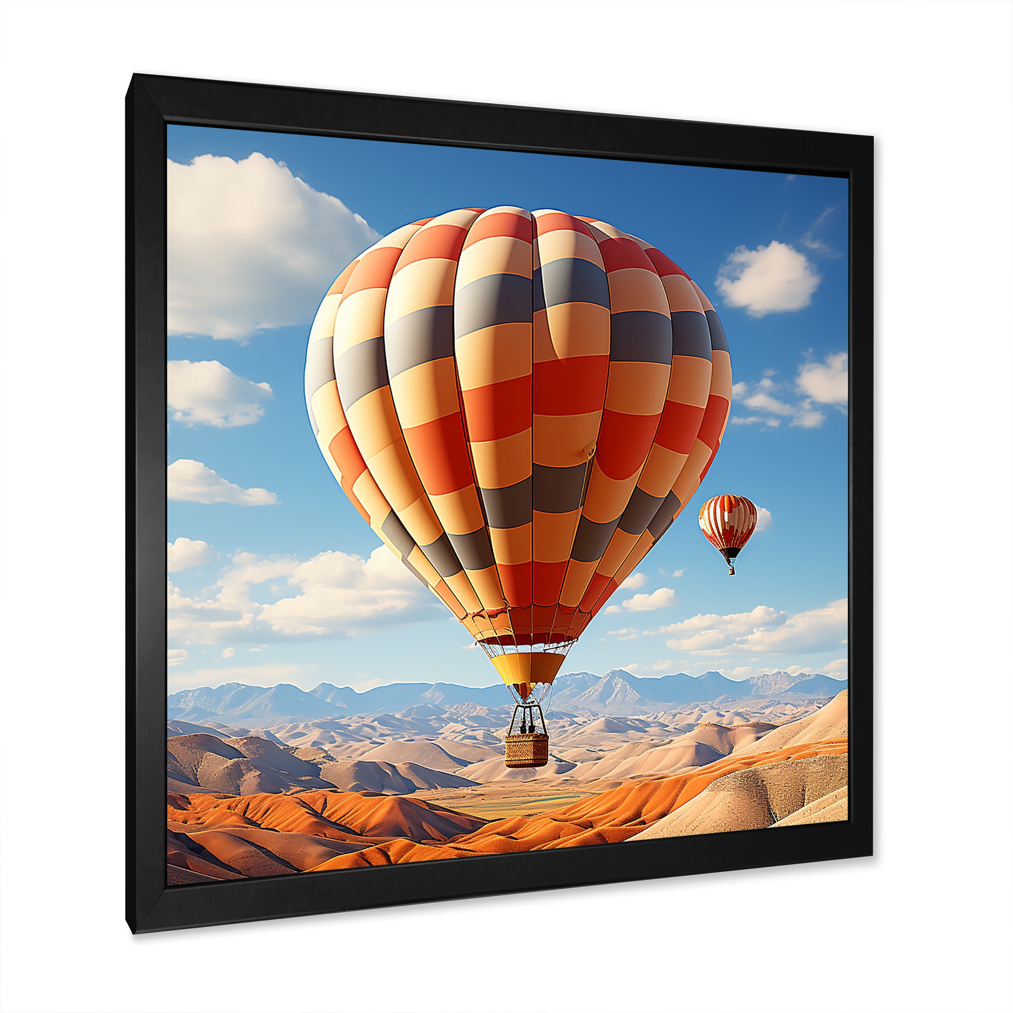 Abstract Colorful Balloon Soaring - Hot Air Balloon Canvas Wall Art