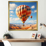 Abstract Colorful Balloon Soaring - Hot Air Balloon Canvas Wall Art