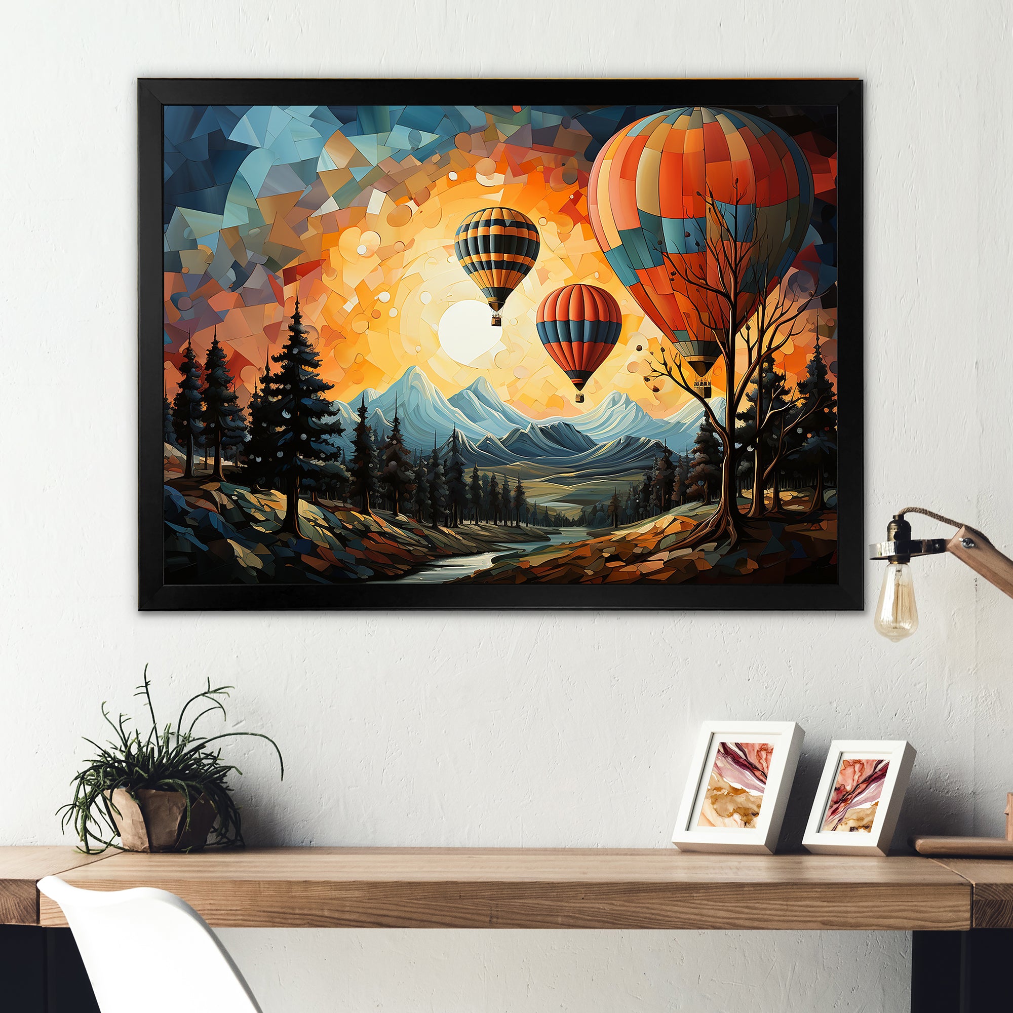 Cubist Balloon Expedition - Hot Air Balloon Canvas Wall Art