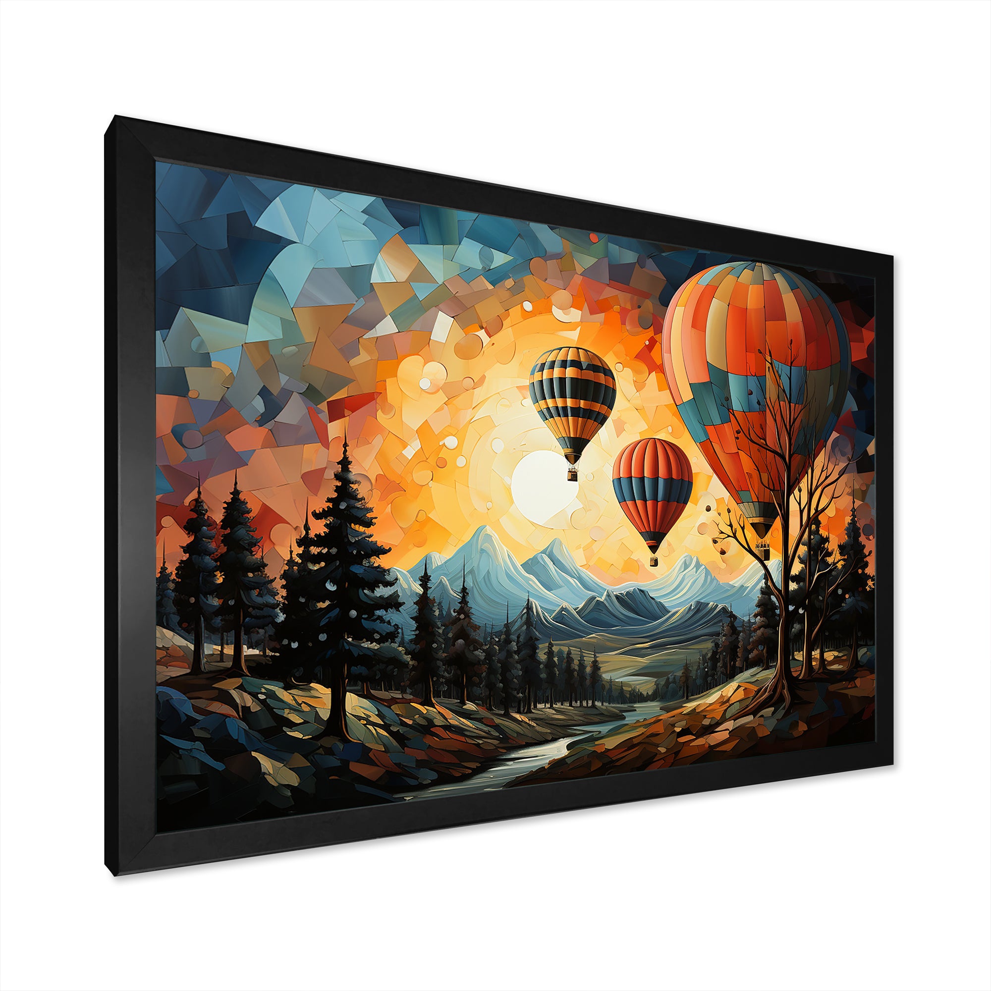 Cubist Balloon Expedition - Hot Air Balloon Canvas Wall Art