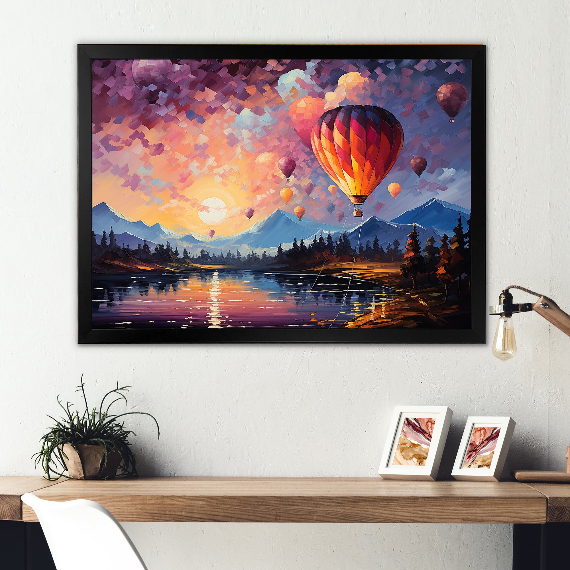 Expressionist Balloon Flight - Hot Air Balloon Canvas Wall Art