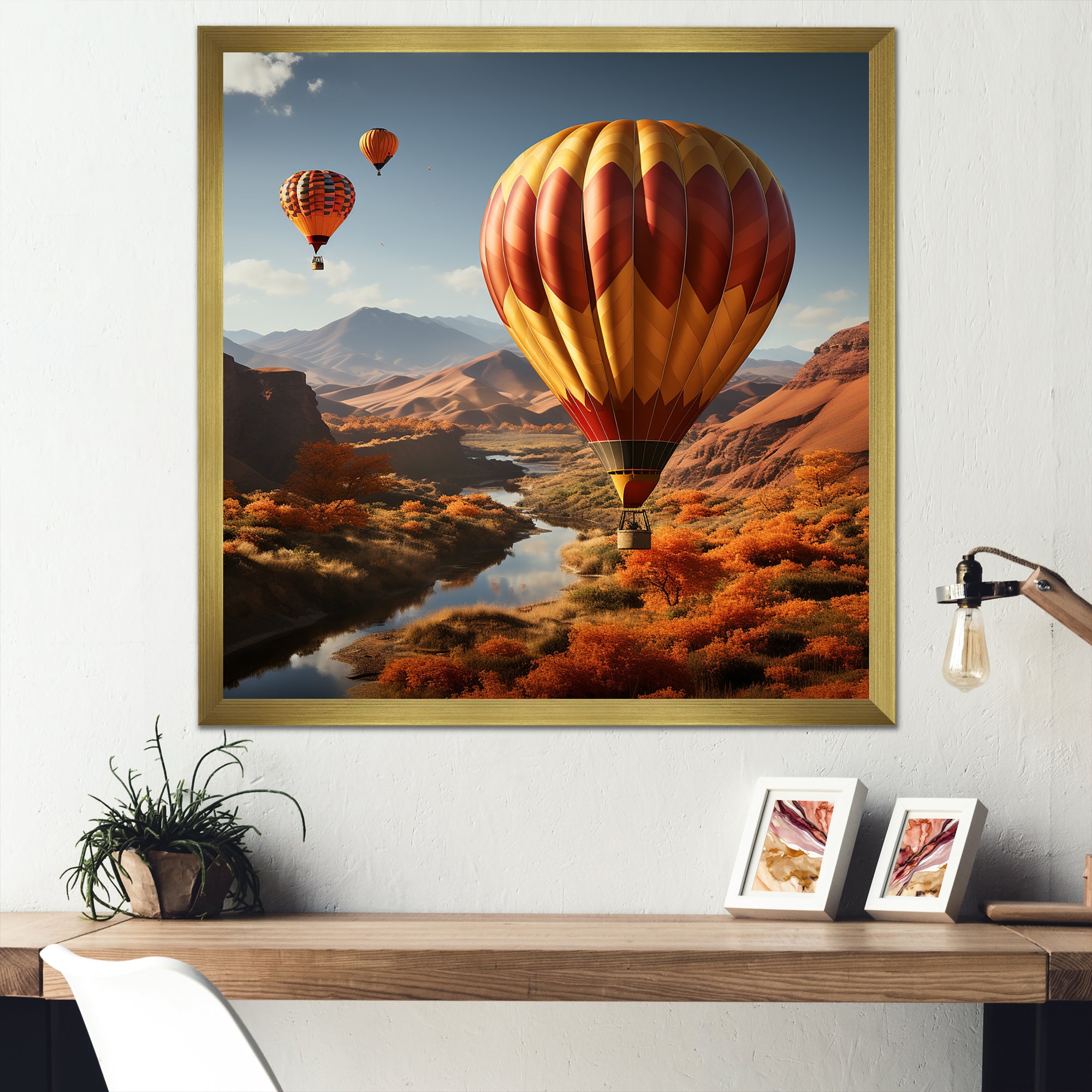 Expressionist Balloon Journey - Hot Air Balloon Canvas Wall Art