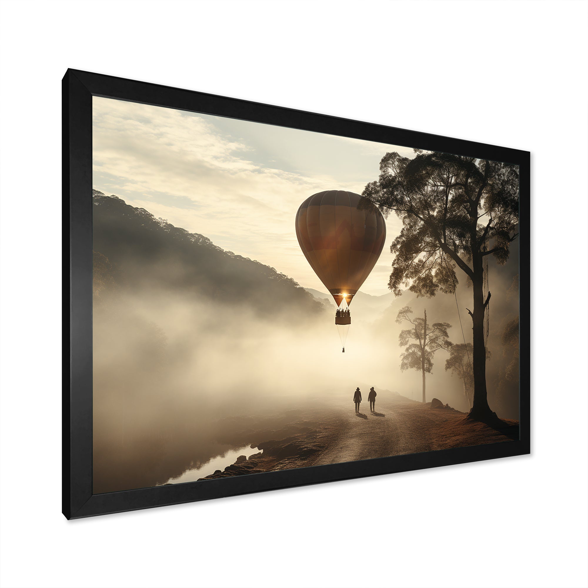 Fog Hot Air Balloon Charm - Hot Air Balloon Canvas Wall Art