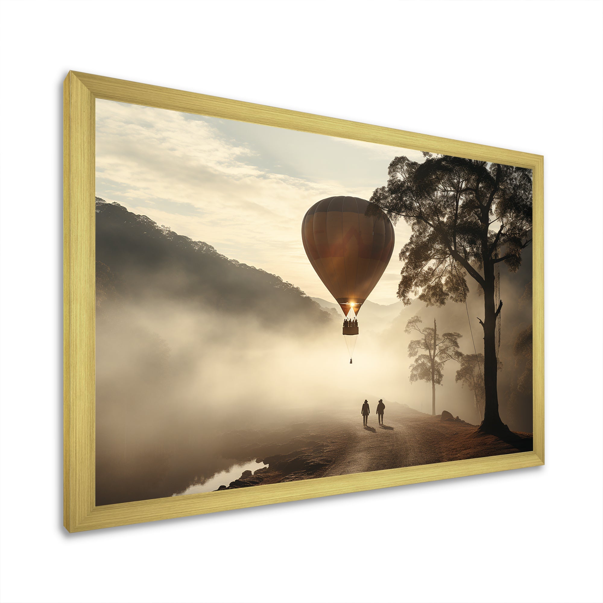 Fog Hot Air Balloon Charm - Hot Air Balloon Canvas Wall Art