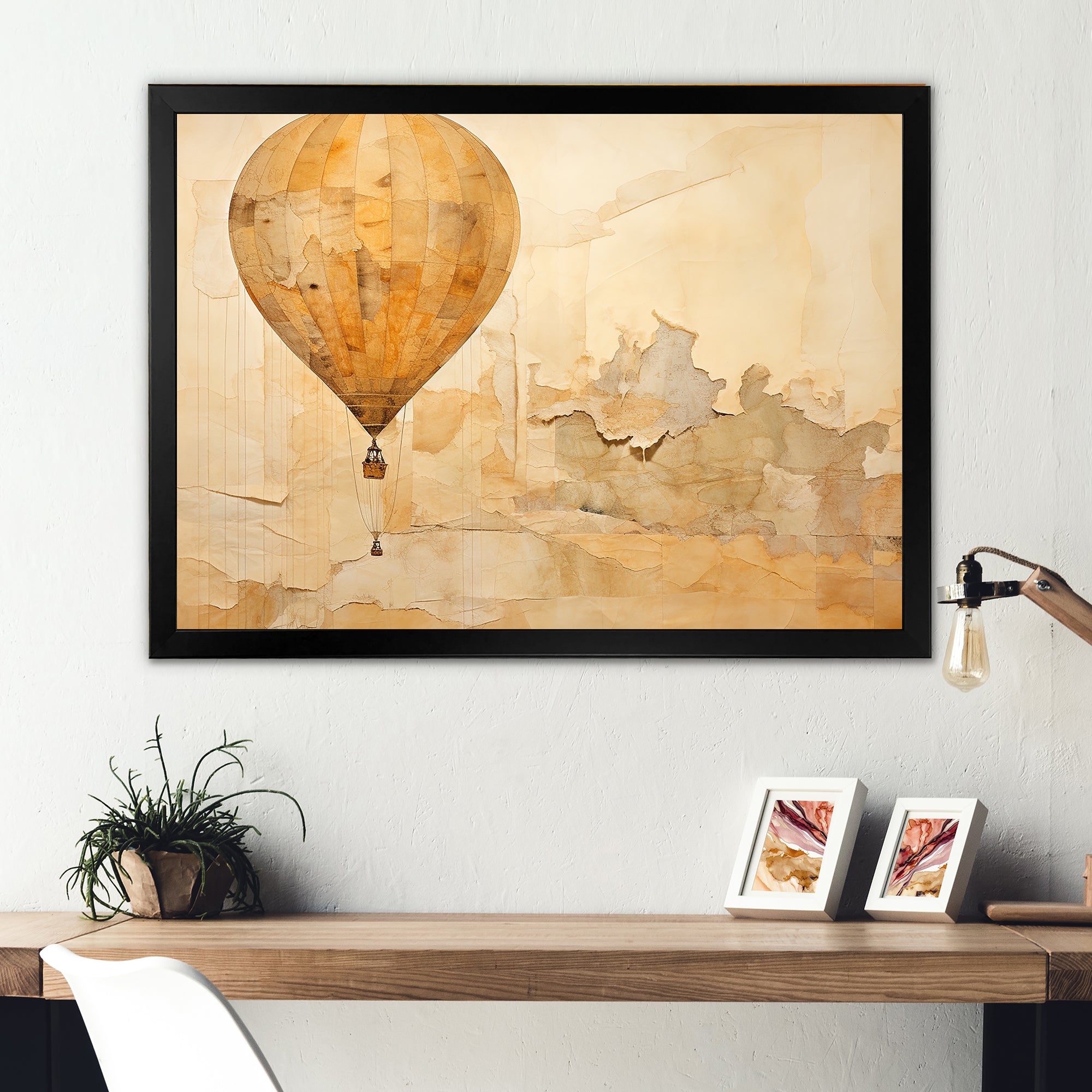 Minimalism Hot Air Balloon Journeys - Hot Air Balloon Canvas Wall Art