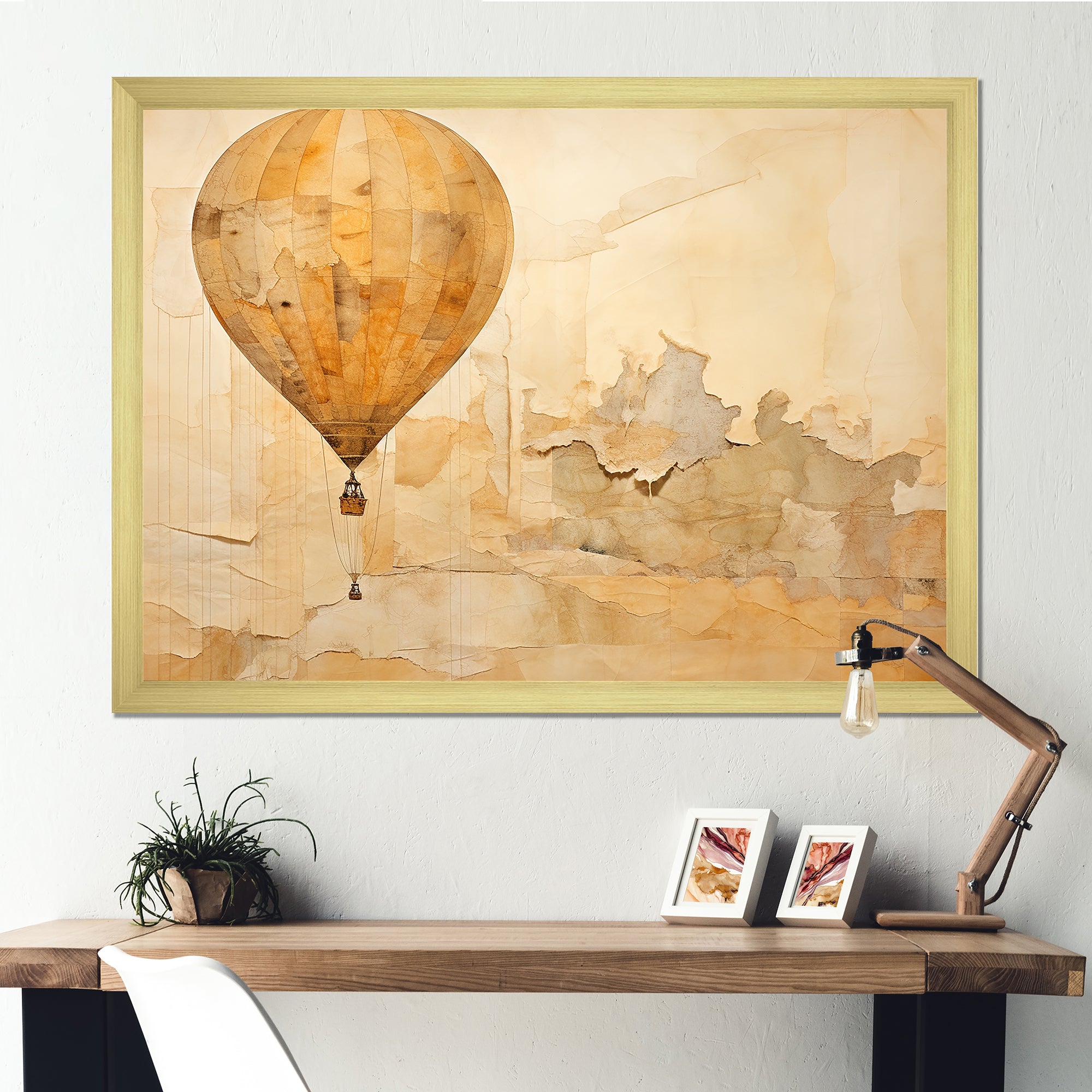Minimalism Hot Air Balloon Journeys - Hot Air Balloon Canvas Wall Art