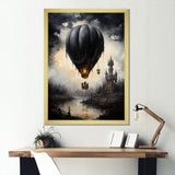 Dark Balloon Mystery Journey - Hot Air Balloon Canvas Wall Art