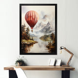 Mountain View Hot Air Balloon Flight - Hot Air Balloon Canvas Wall Art