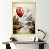 Mountain View Hot Air Balloon Flight - Hot Air Balloon Canvas Wall Art