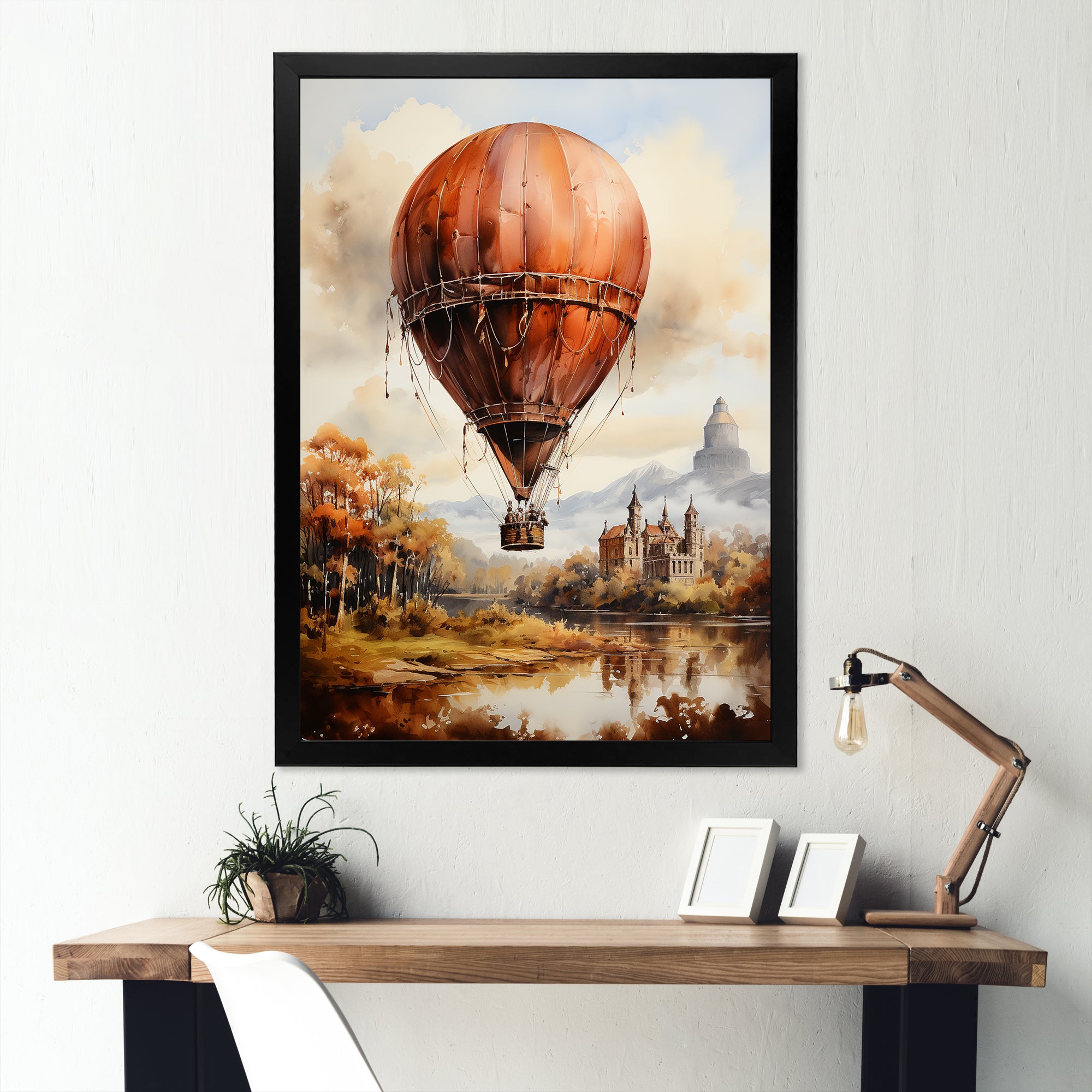 Castle Hot Air Balloon Flight - Hot Air Balloon Canvas Wall Art