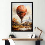 Castle Hot Air Balloon Flight - Hot Air Balloon Canvas Wall Art