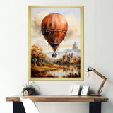 Castle Hot Air Balloon Flight - Hot Air Balloon Canvas Wall Art