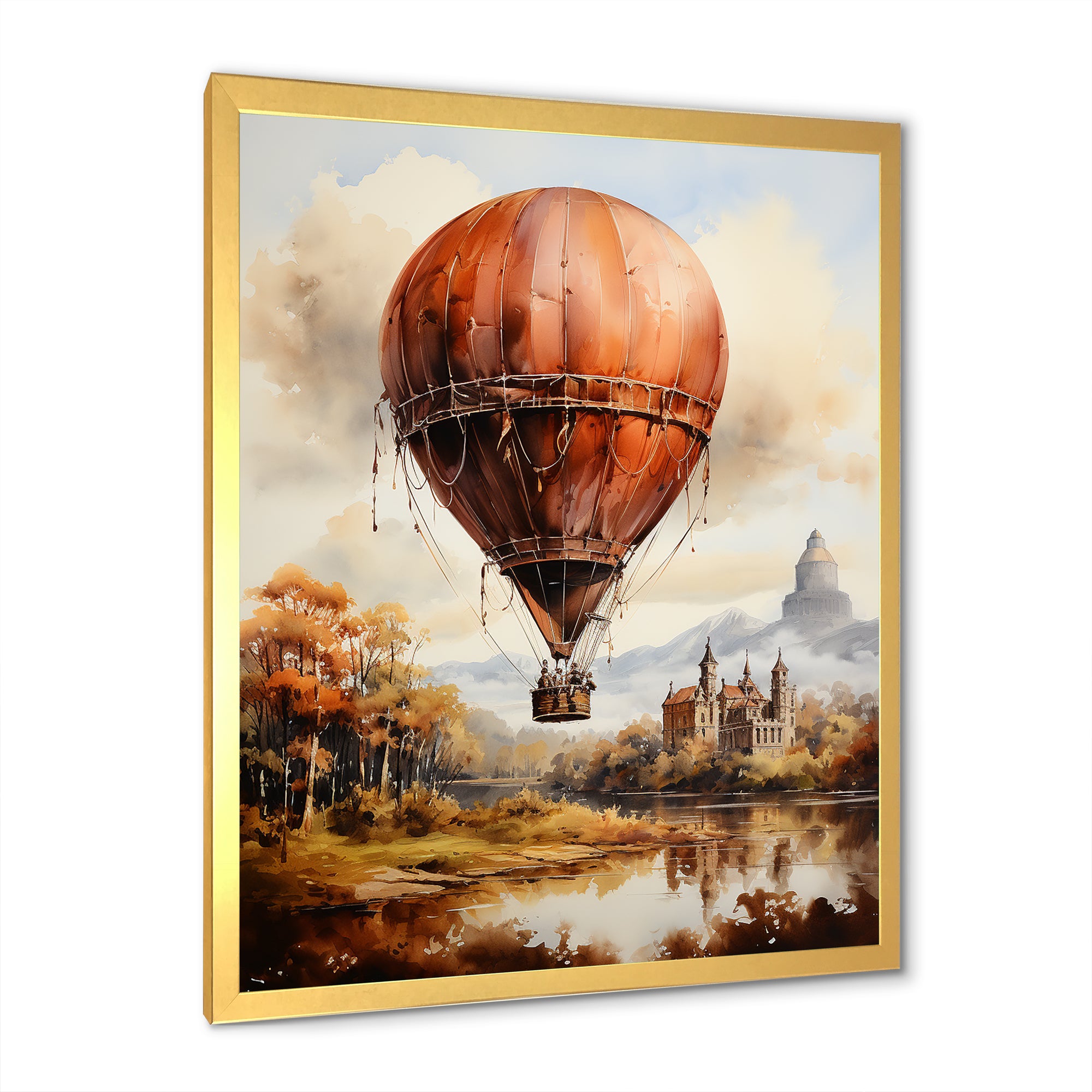 Castle Hot Air Balloon Flight - Hot Air Balloon Canvas Wall Art