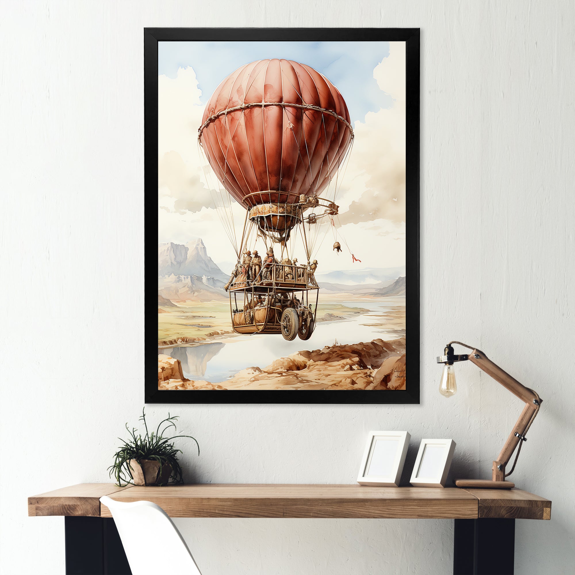 Dessert Journey Hot Air Balloon - Hot Air Balloon Canvas Wall Art