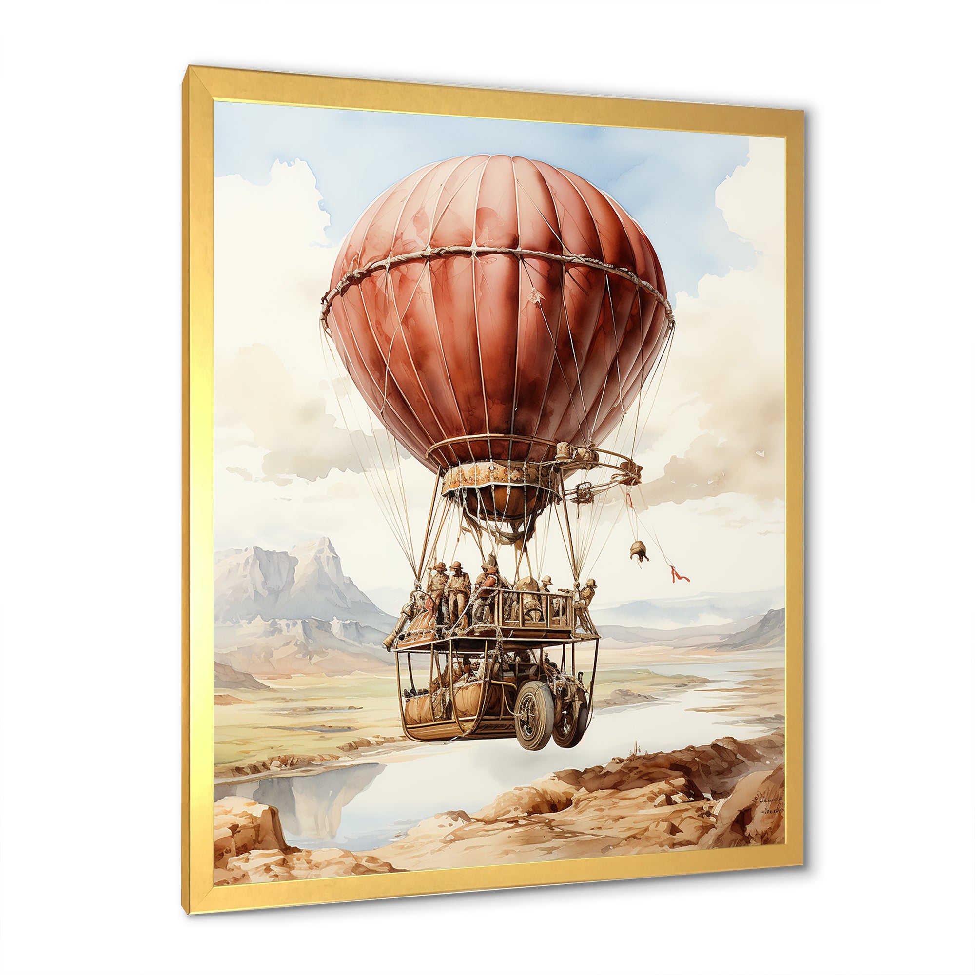 Dessert Journey Hot Air Balloon - Hot Air Balloon Canvas Wall Art