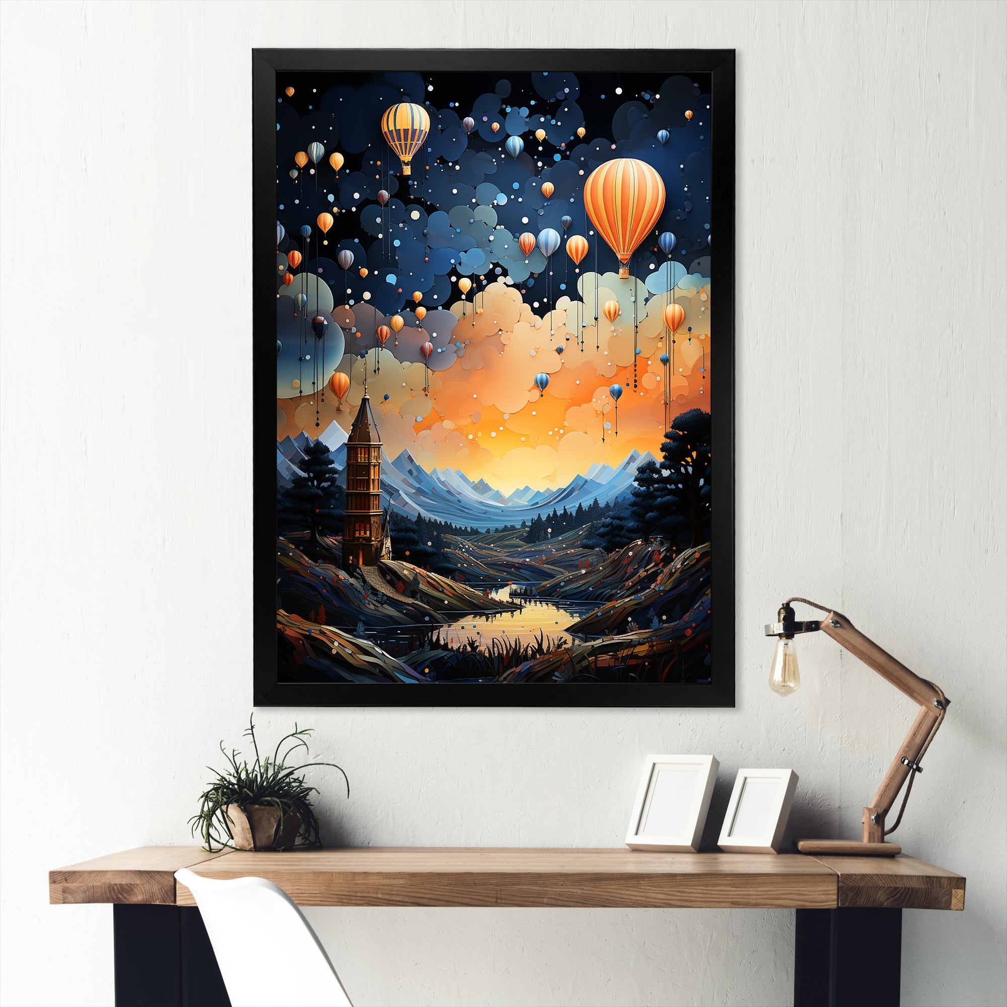 High Flying Fantasy Hot Air Balloon Adventure - Hot Air Balloon Canvas Wall Art