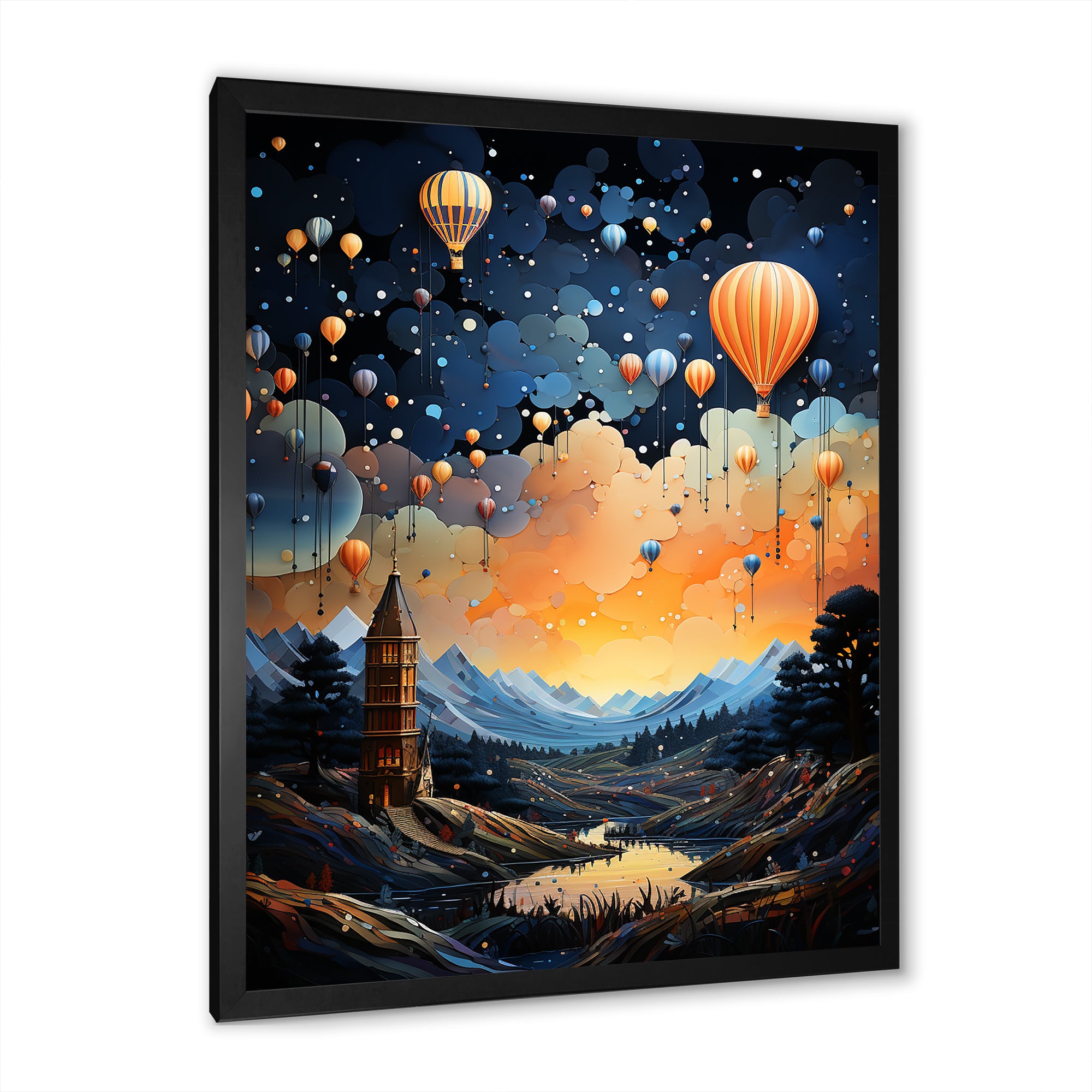High Flying Fantasy Hot Air Balloon Adventure - Hot Air Balloon Canvas Wall Art