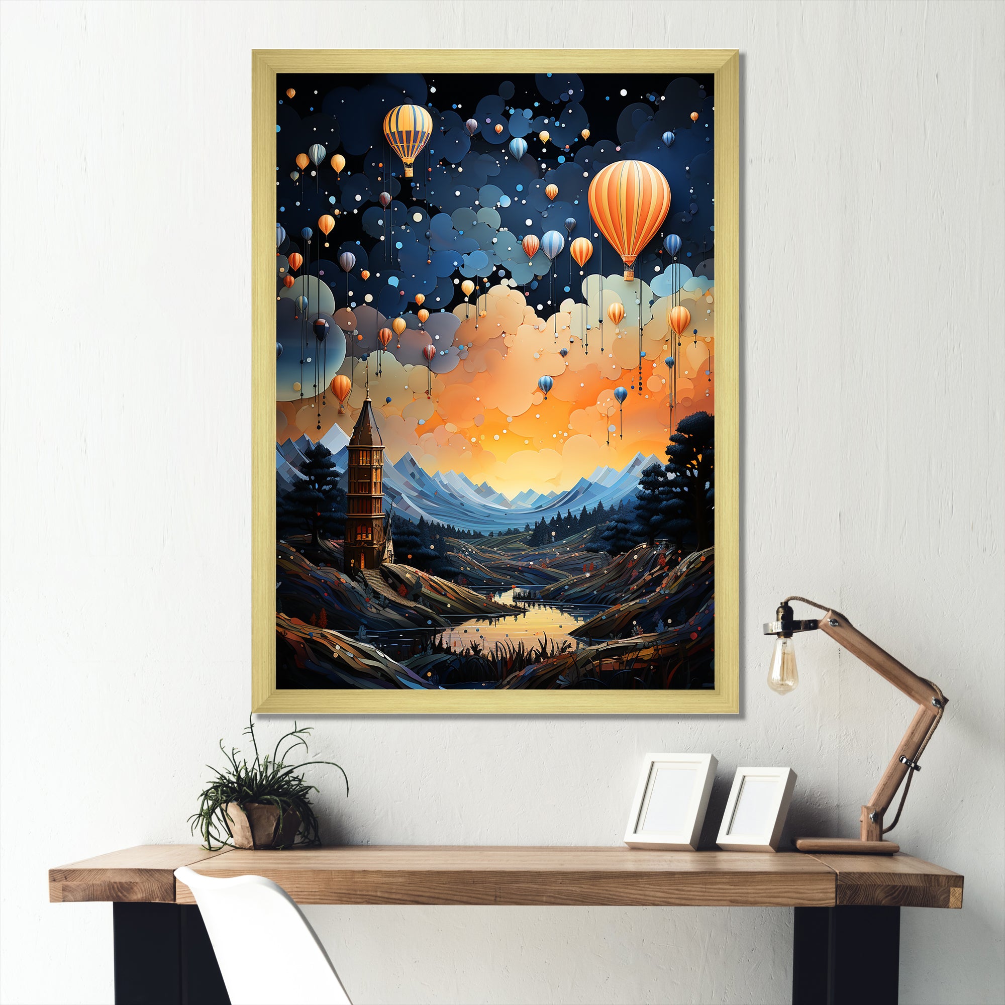 High Flying Fantasy Hot Air Balloon Adventure - Hot Air Balloon Canvas Wall Art