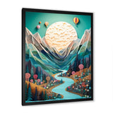 Hot Air Balloon Mountain Journey - Hot Air Balloon Canvas Wall Art