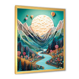 Hot Air Balloon Mountain Journey - Hot Air Balloon Canvas Wall Art
