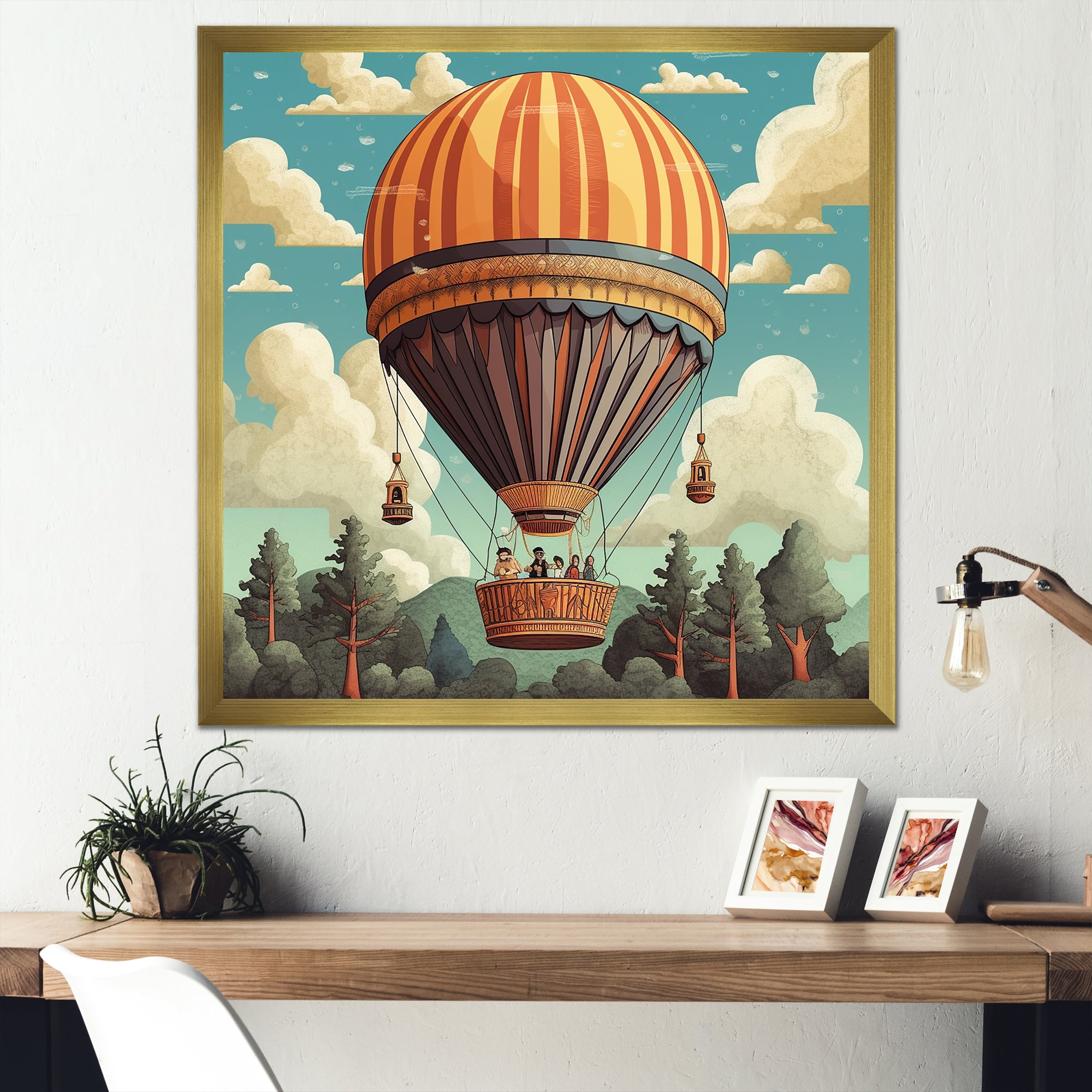 Floating Dreamscape Hot Air Balloon - Hot Air Balloon Canvas Wall Art
