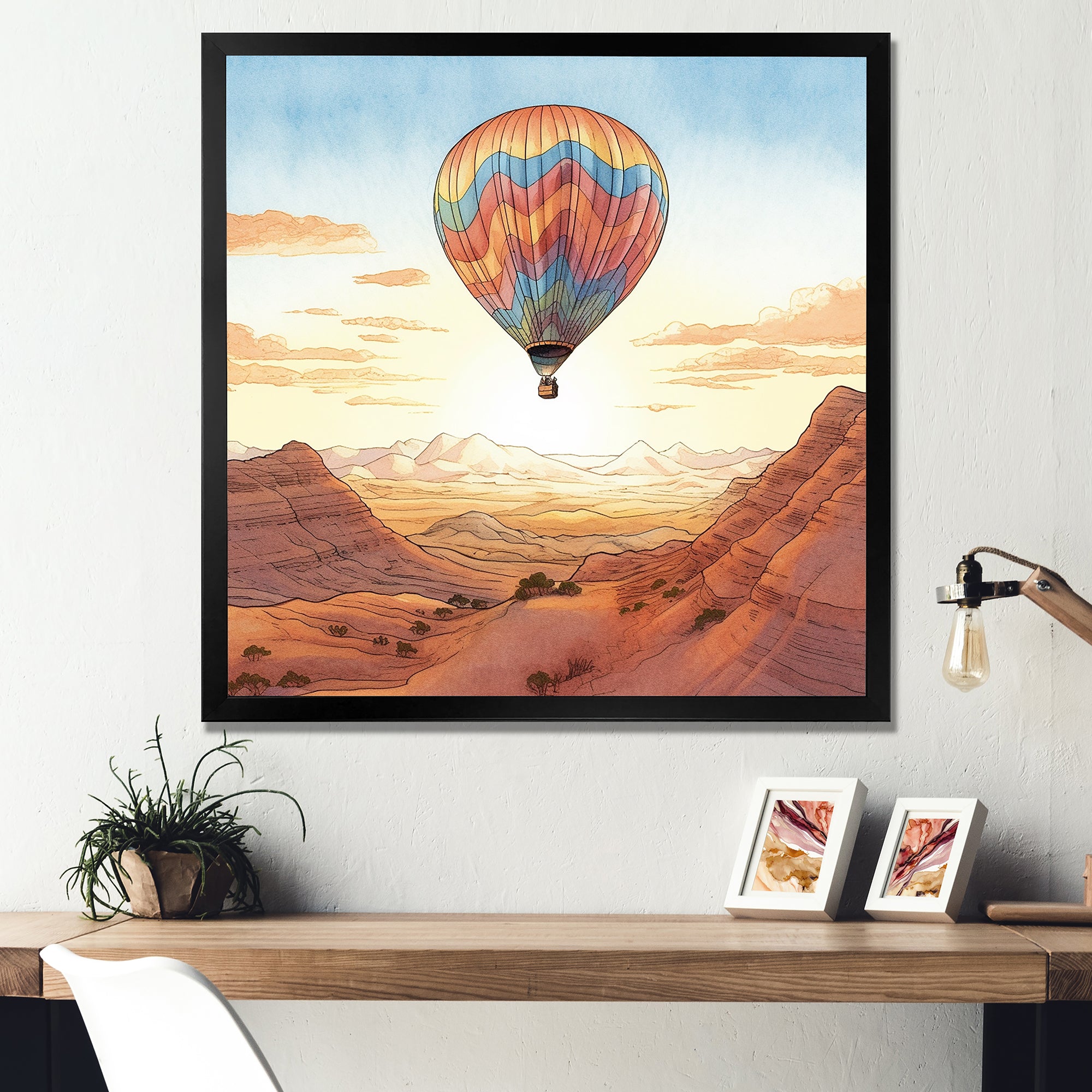 Floating Dessert Dreamscape Hot Air Balloon - Hot Air Balloon Canvas Wall Art