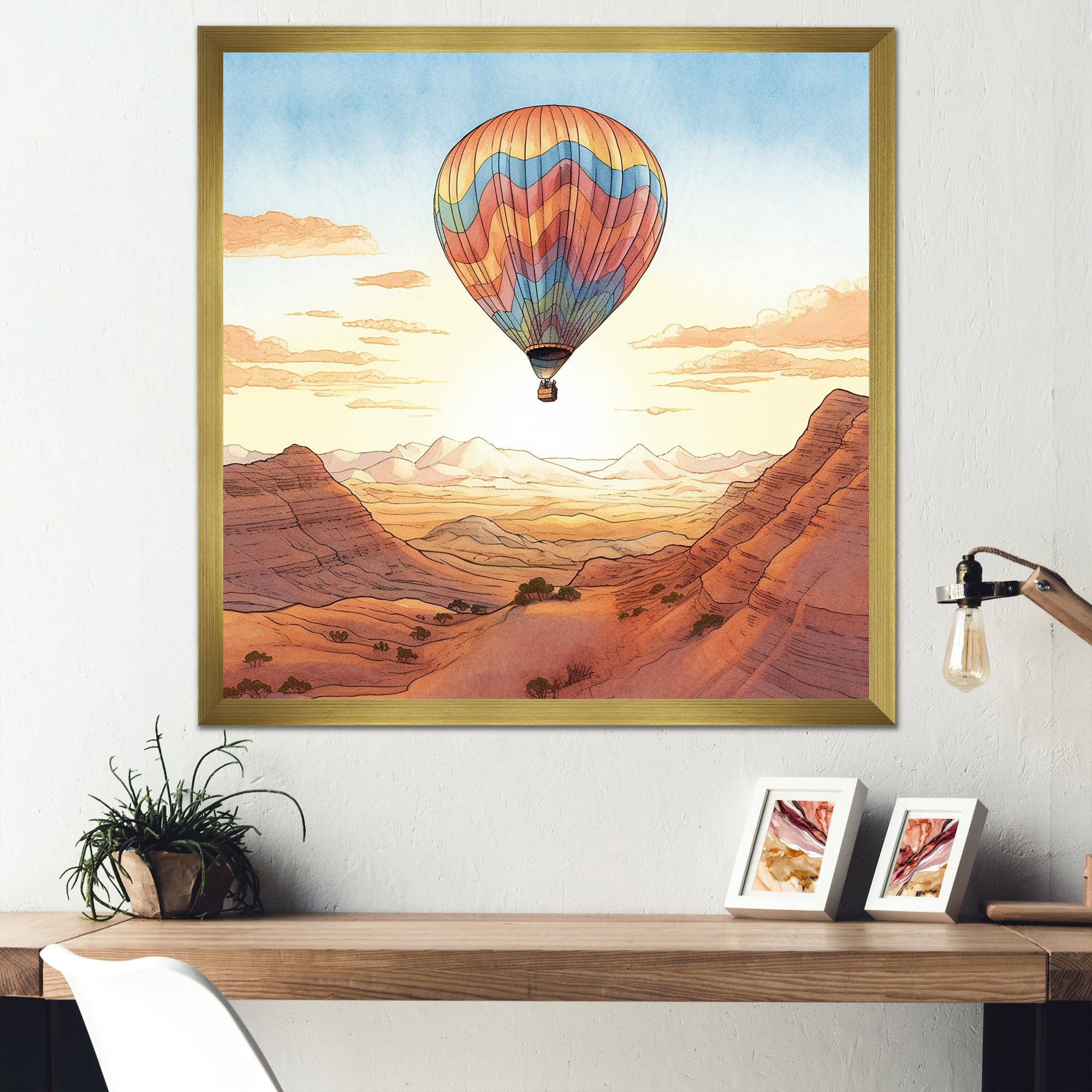 Floating Dessert Dreamscape Hot Air Balloon - Hot Air Balloon Canvas Wall Art