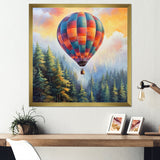 Forest View Hot Air Balloon Adventure - Hot Air Balloon Canvas Wall Art