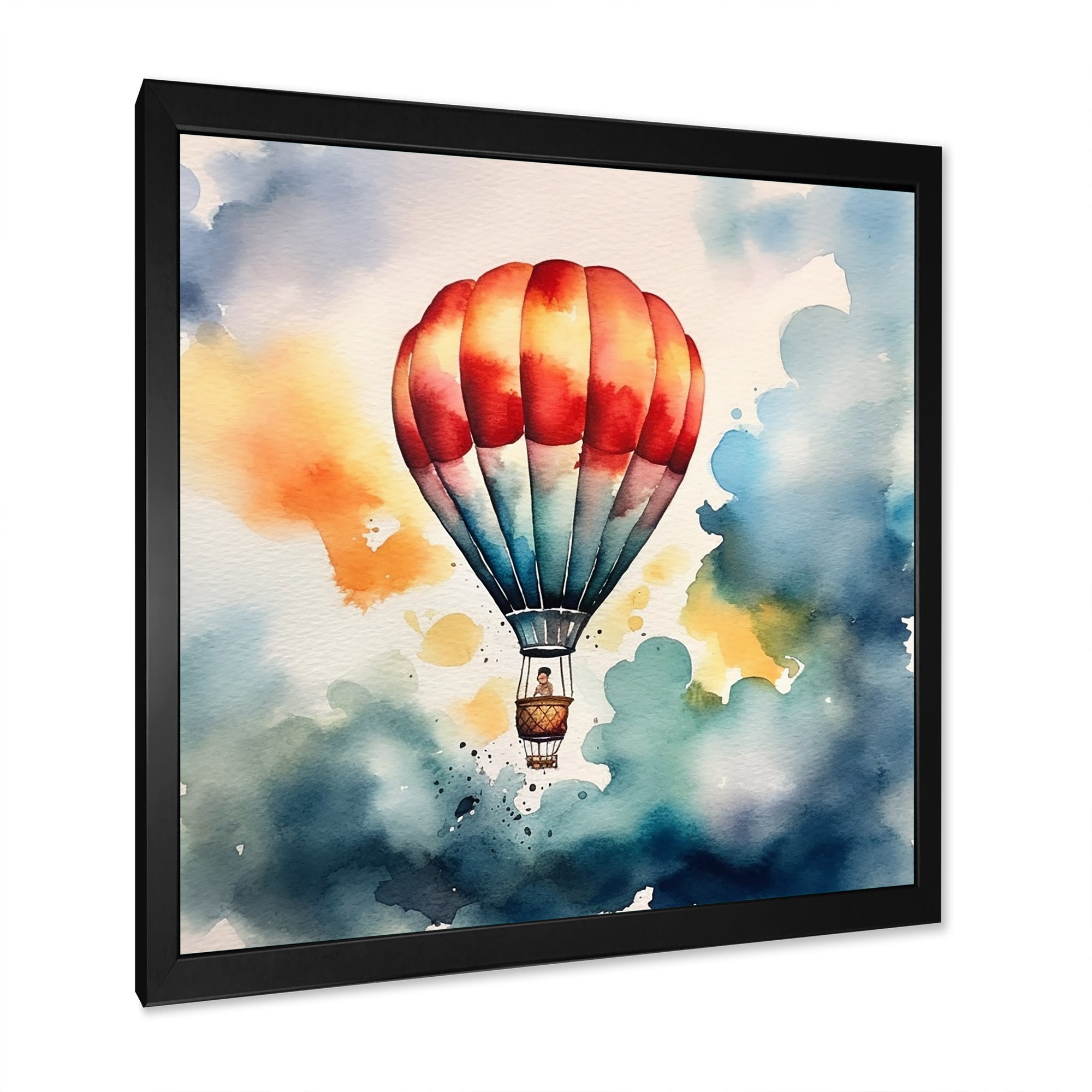 Hot Air Ballon Colorful Ascent - Hot Air Balloon Canvas Wall Art
