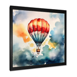 Hot Air Ballon Colorful Ascent - Hot Air Balloon Canvas Wall Art