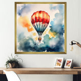Hot Air Ballon Colorful Ascent - Hot Air Balloon Canvas Wall Art