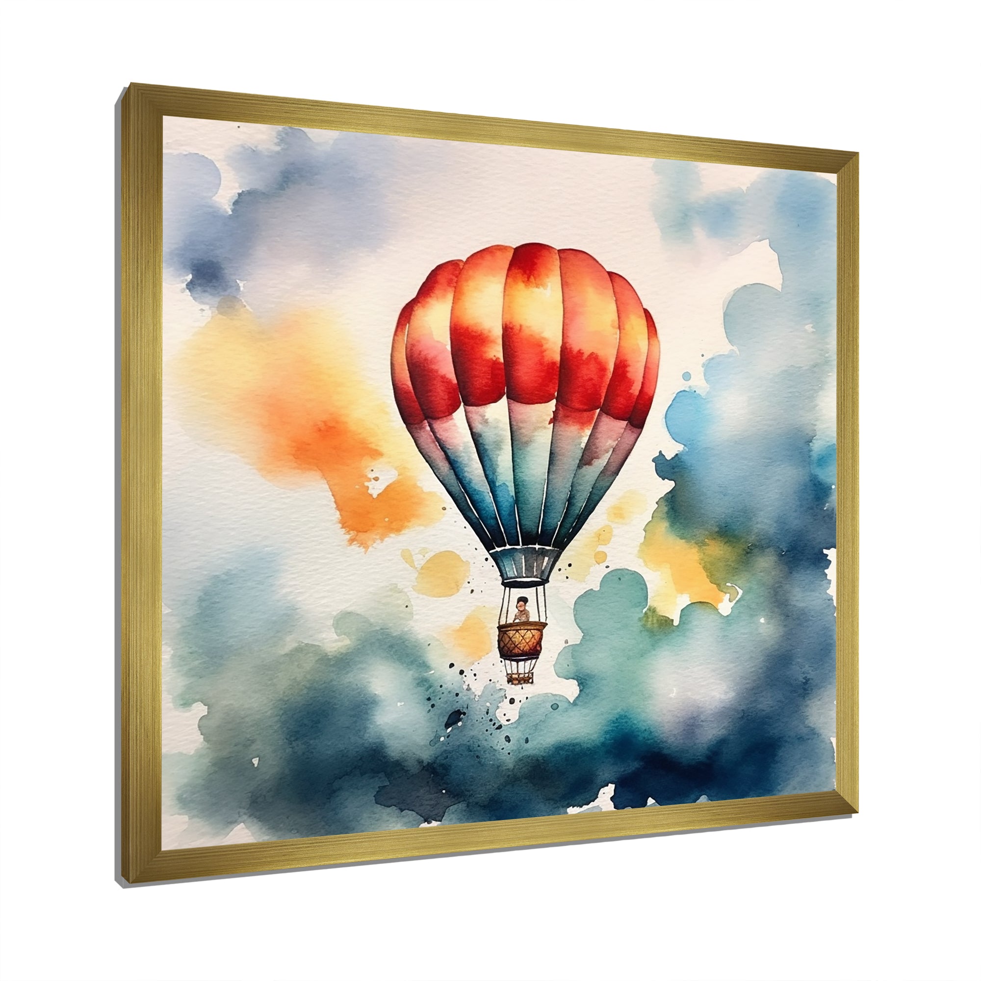 Hot Air Ballon Colorful Ascent - Hot Air Balloon Canvas Wall Art