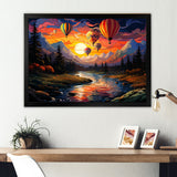 Colorful Sunset Horizon I - Hot Air Balloon Canvas Wall Art